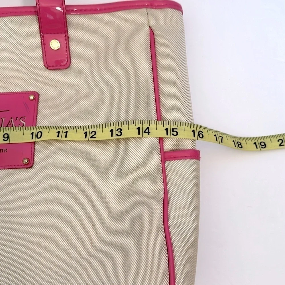 Victoria Secret Pink Cream Canvas Tote /Satchel Medium GUC